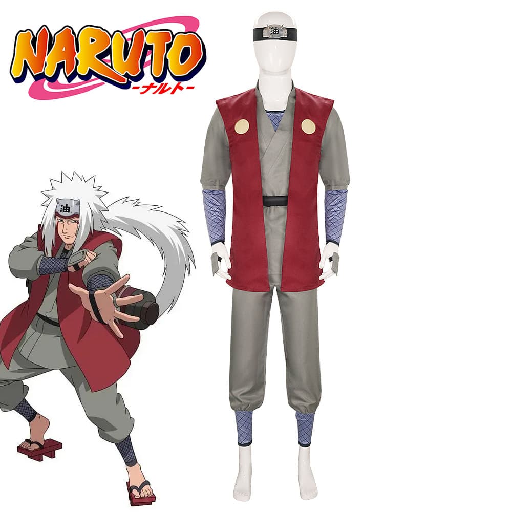 Anime Ninja Cosplay Set Jiraiya Cos Costume 1st Generation Toad Sage Cosplay Men's Outfit In Stock