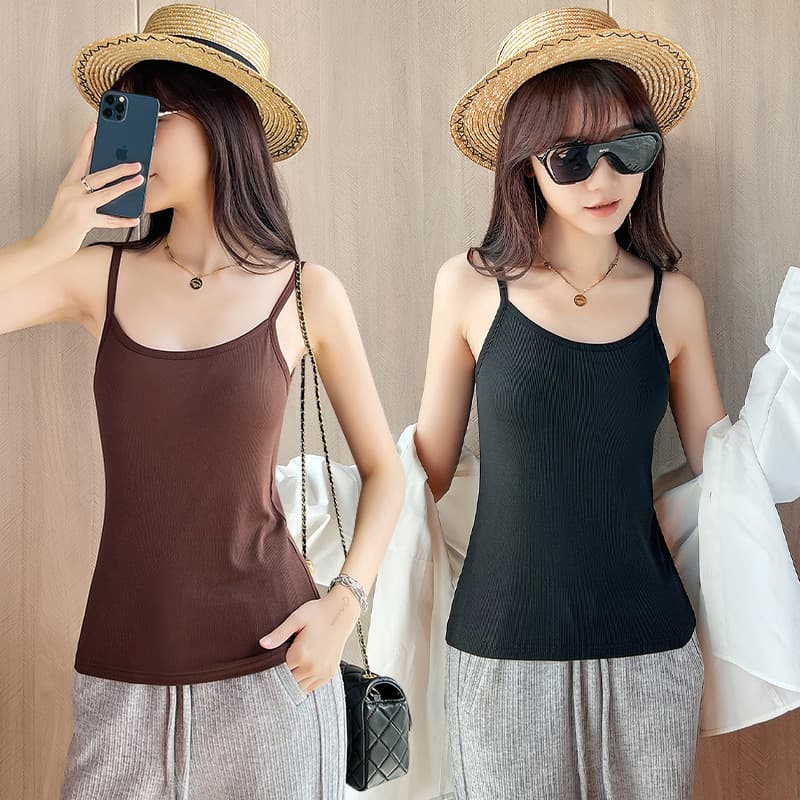 Modal cotton camisole for women, perfect for summer wear, backless, sleeveless, slim fit, and versatile.