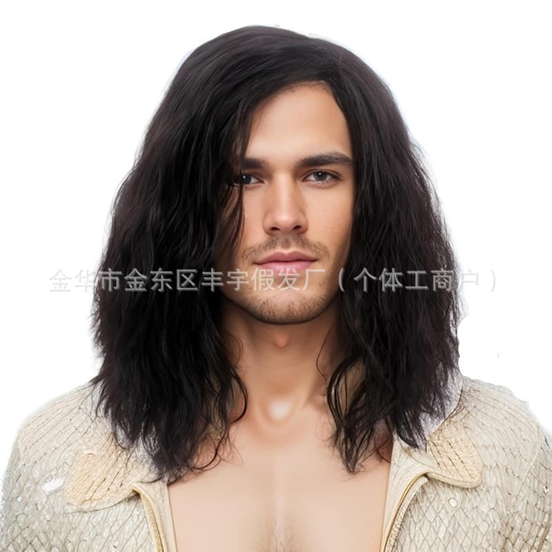 Amazon Bestseller Retro Rock Messy Synthetic Wig for Men, Cosplay Holiday Party Daily Wig