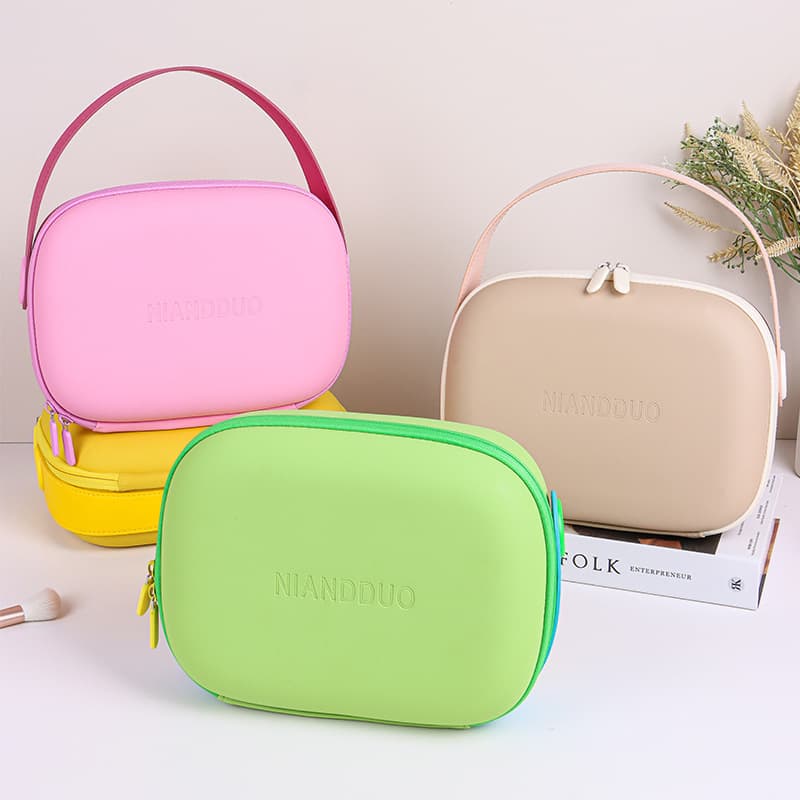 Portable Travel Makeup Bag Large Capacity Handheld Dopamine Cosmetic Toiletry Waterproof Storage Hard Shell
