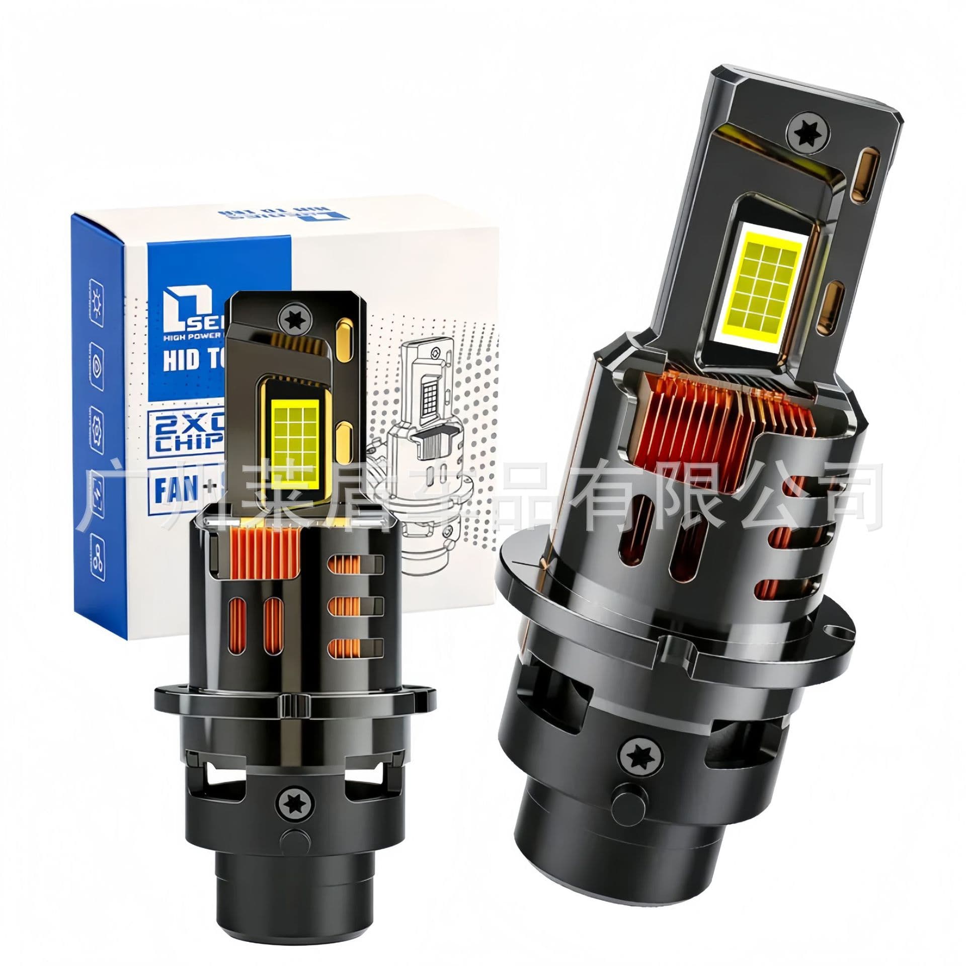 Cross-border Hot Selling Car Headlight with Decoding 1:1 Plug-and-Play LED High Power D2s/r D4s/r Super Bright Front Headlight