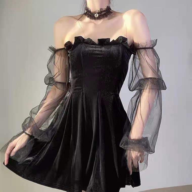 2022 New French Vintage Dress for Women, Trendy Elegant Slimming Mesh Audrey Hepburn Style Fairy Dress