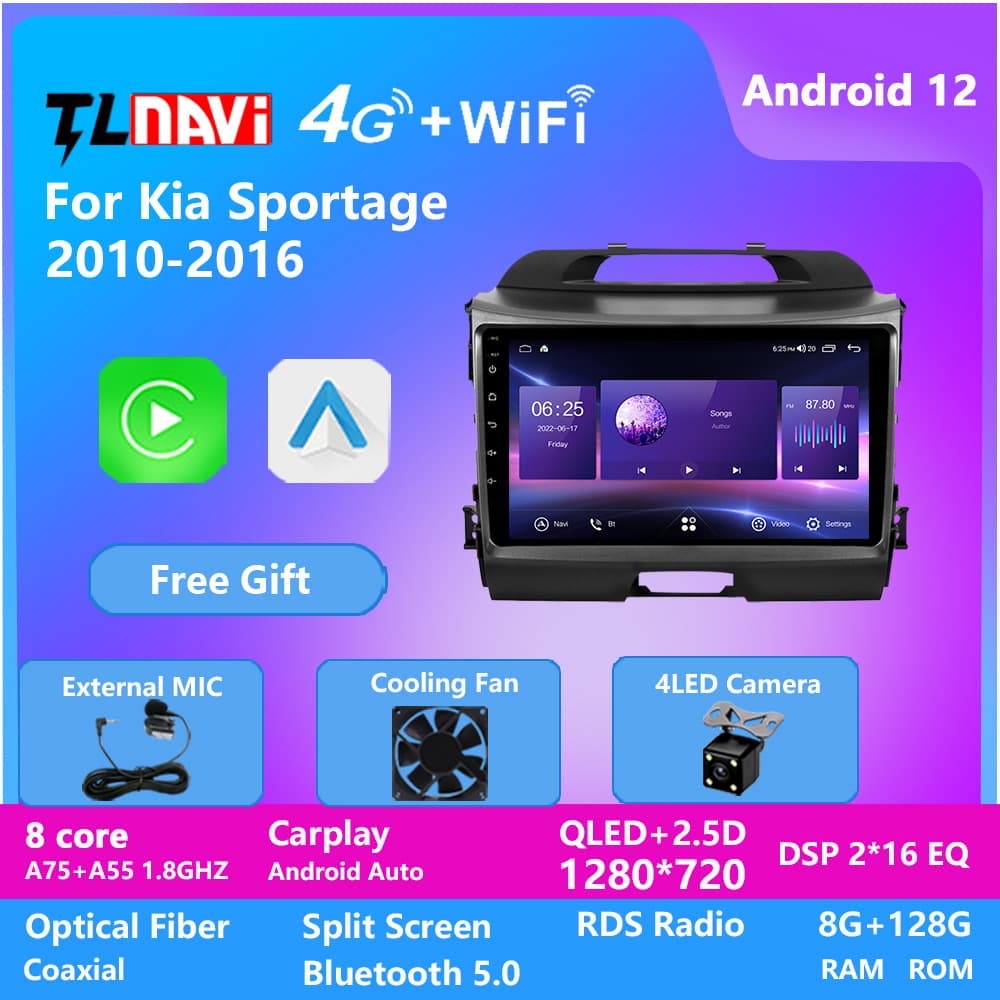 Cross-border exclusive supply, suitable for Kia Intelligent Run 2010-2016 car-mounted Android large-screen full network GPS navigator