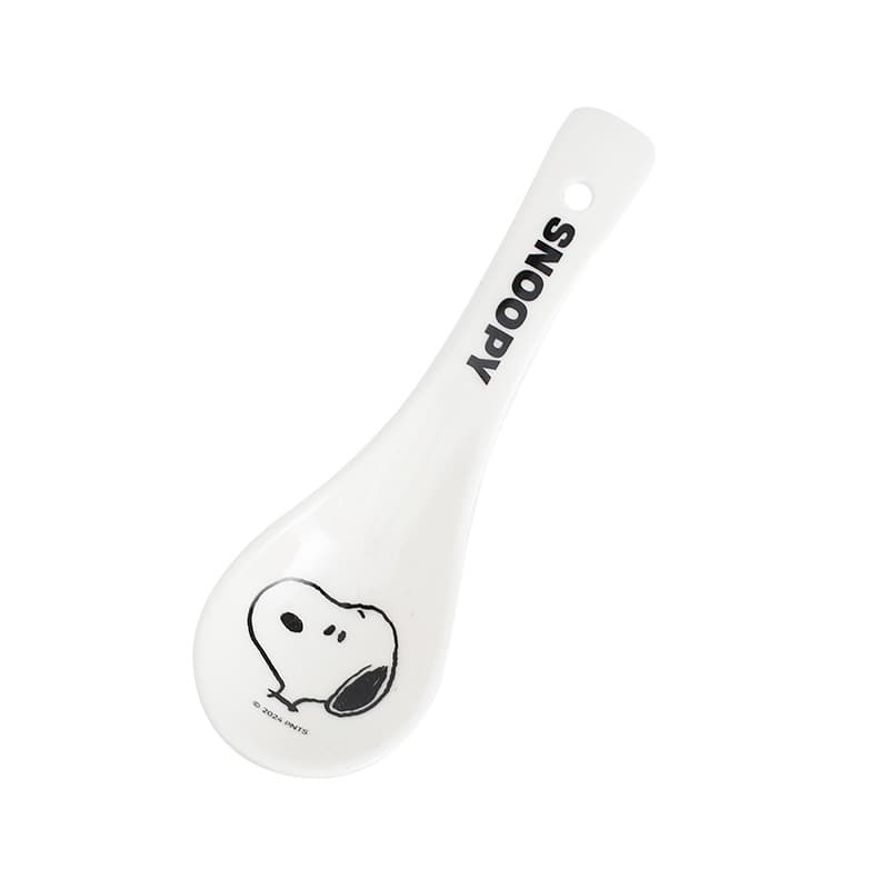 Snoopy Embossed Series Ceramic Spoon, High Appearance, Beautiful and Exquisite, Korean-Style Soup Spoon for Students and Home Use