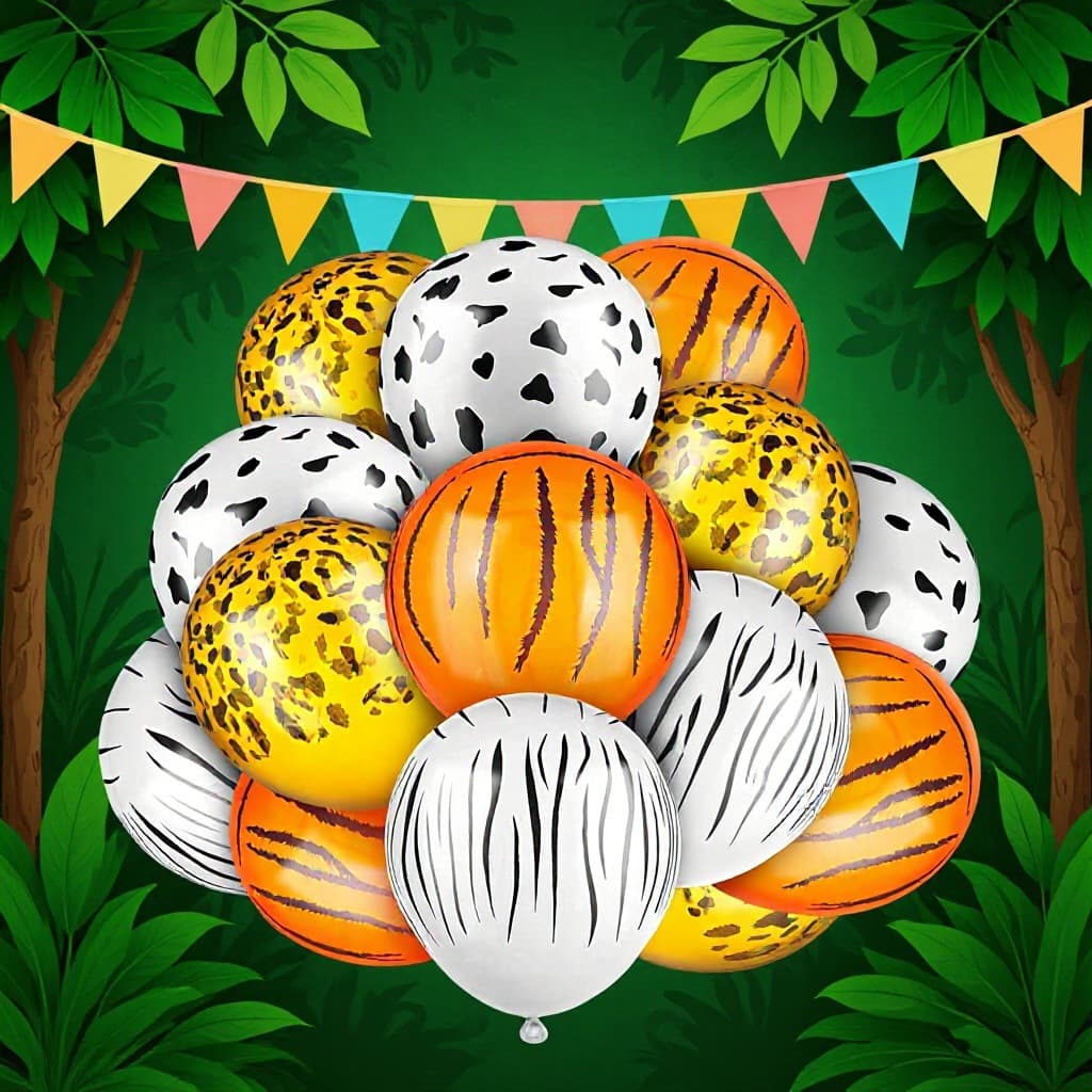 New Cross-Border Jungle Theme Latex Animal Print Starry Sky Balloon Gender Reveal Party Balloon Set