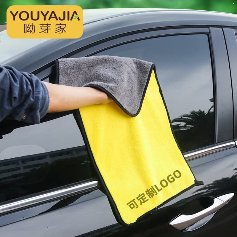 Double-sided Coral Velvet Car Wash Towel, Thickened and Enlarged Cleaning Cloth, Absorbent and Streak-Free Car Drying Towel