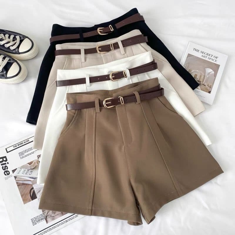 2025 Summer Plus Size Wide Leg Pants for Women High Waist Slimming Suit Shorts Petite Casual Hot Pants