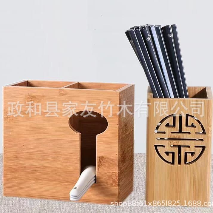 Creative bamboo chopstick holder, household, hotel, restaurant chopstick cage, wholesale, draining chopstick basket, storage rack, custom logo making.