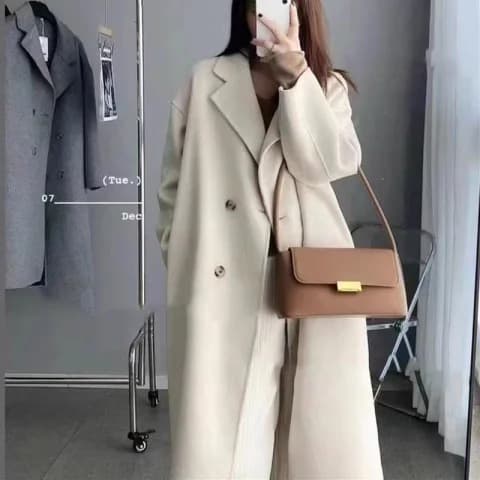 Wool Coat Women Mid-Long Knee-Length 2025 New Autumn Winter Student Korean Slimming Wool Blazer