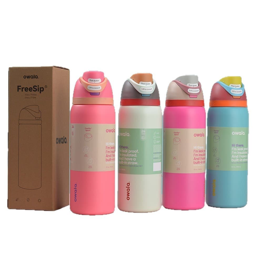 Owala Fruit Cup Outdoor Portable True 304 Stainless Steel Insulated Cup 16oz My World Student Handheld Flip Lid Water Bottle