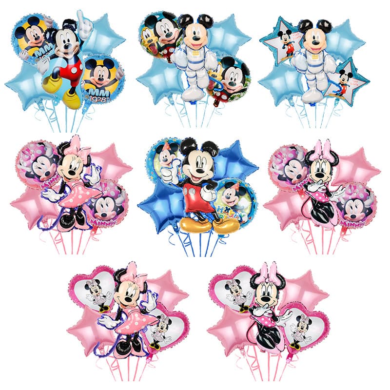 Foreign trade Mickey Mouse theme set balloons Mickey and Minnie children's first birthday background wall decoration balloons