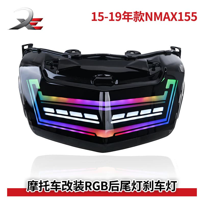 Factory Direct Motorcycle Tail Light for 15-19 NMAX155 Modified RGB Tail Light Running Rear Light