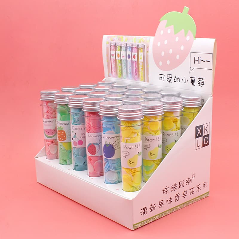 Portable Outdoor Hand Soap Paper Soap Flakes Travel Tube Pack Hand Washing Paper Disposable Soap Sheets for Travel