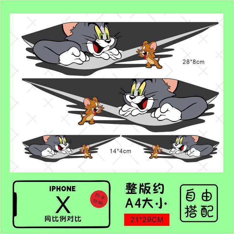 Cute Cartoon Waterproof Car Sticker for Electric Vehicles and Motorcycles, Personalized Scratch Cover Decal