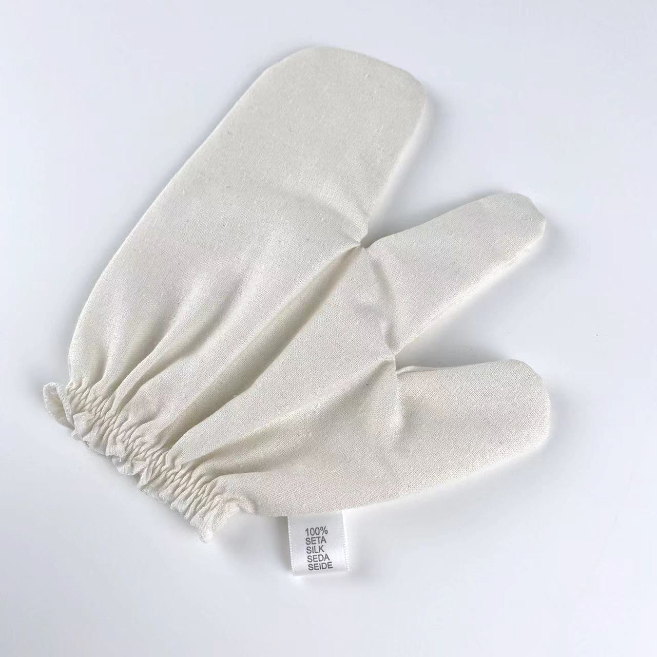 Export order men's and women's silk exfoliating face gloves mulberry silk beauty exfoliating bath scrub gloves