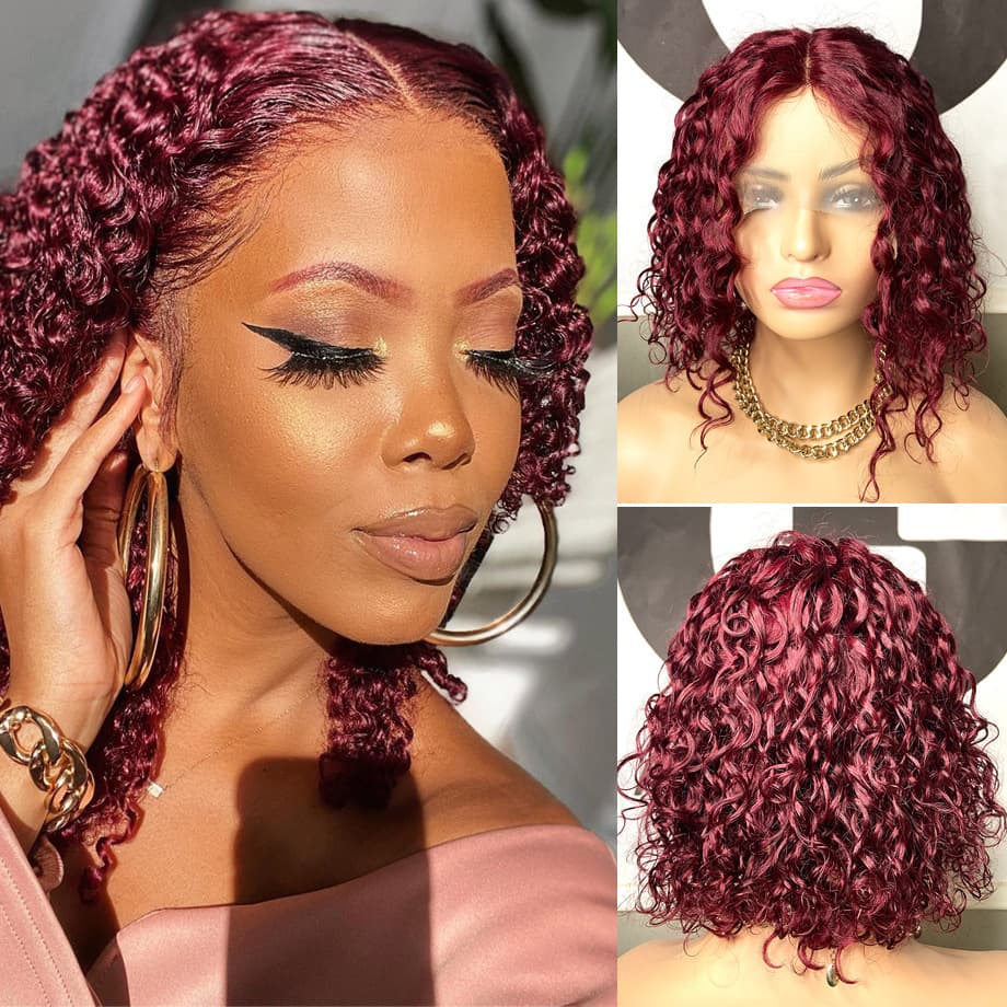 Cross-Border Short Curly Hair African Small Curly Hair Front Lace Wig Chemical Fiber Full Headgear Ready for Sale