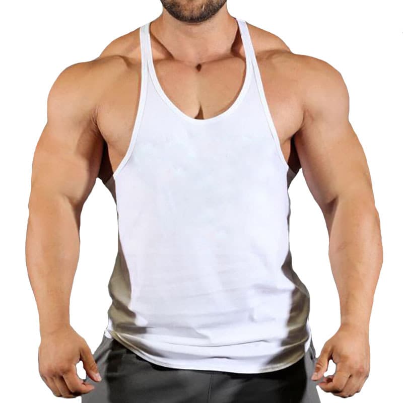 European and American Basic Fitness Bodybuilding Training Vest, Cotton, Plain Vest for Men