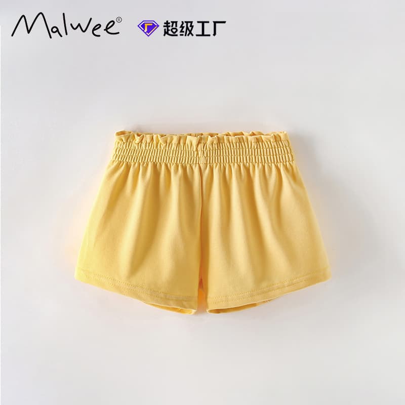 Malwee Girls' Shorts Summer European and American Style Elastic Waist Cute Sweatpants for Toddlers and Young Girls Casual Pants