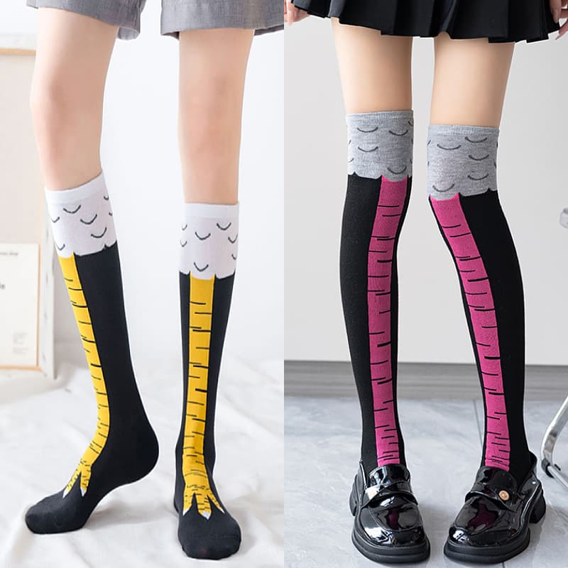 Cross-border Chicken Claw Socks Women Over-the-Knee Socks Micro-pressure Slimming Legs Four Seasons Lolita JK Long Socks Women Calf Socks Export