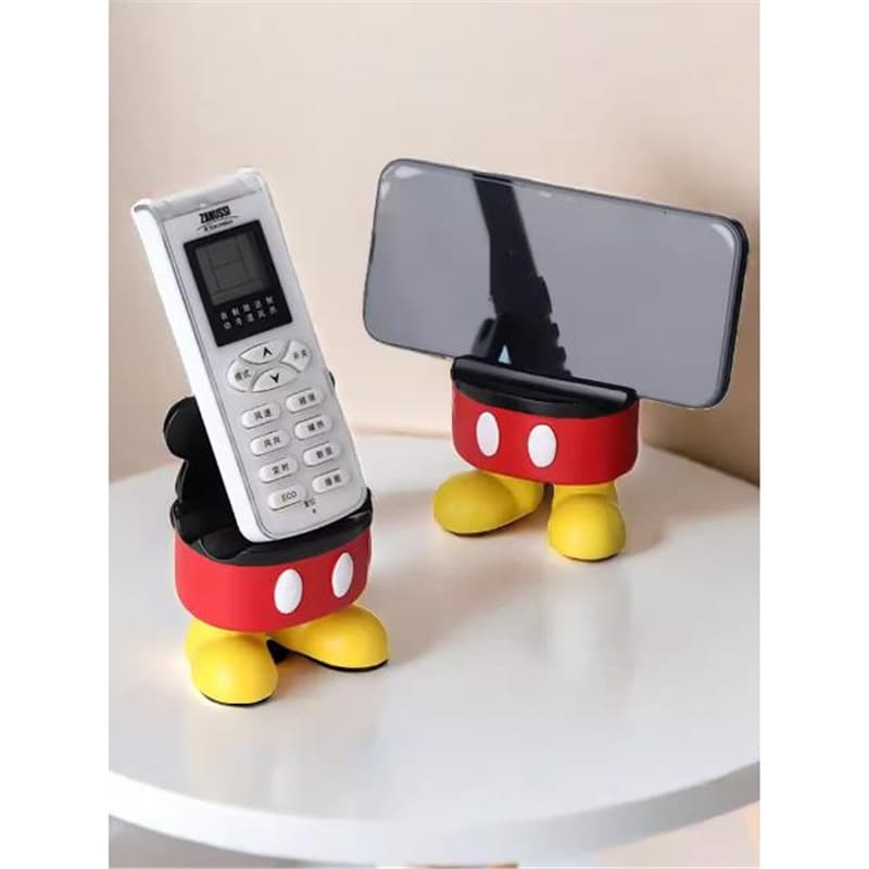 Cute Mickey Mouse Phone Stand Remote Control Holder Multi-functional Storage Shelf Resin Craft Desktop Ornament