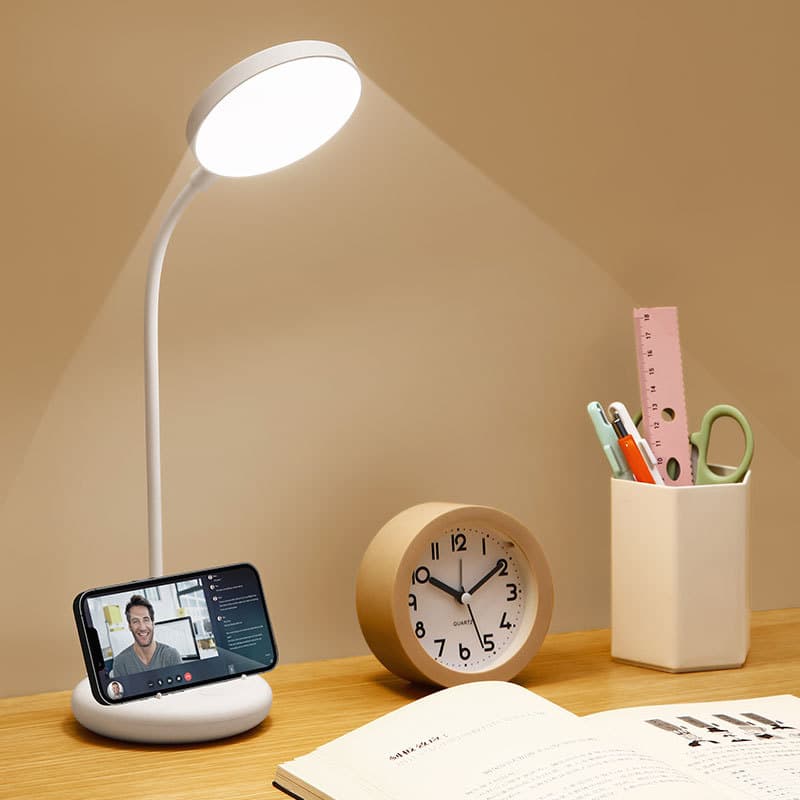 Cross-border Eye-Care Round Head No Dead Angle Adjustable LED Small Desk Lamp Bedside Lamp Creative Touch Reading Rechargeable Plug-in Two