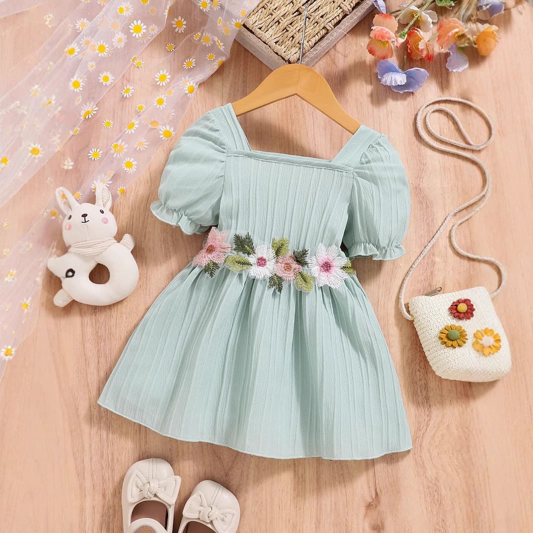 Cross-Border Ins Summer New Korean Style Birthday One-Year-Old Skirt Girls Dress Baby Girl Dress Flower Princess Dress