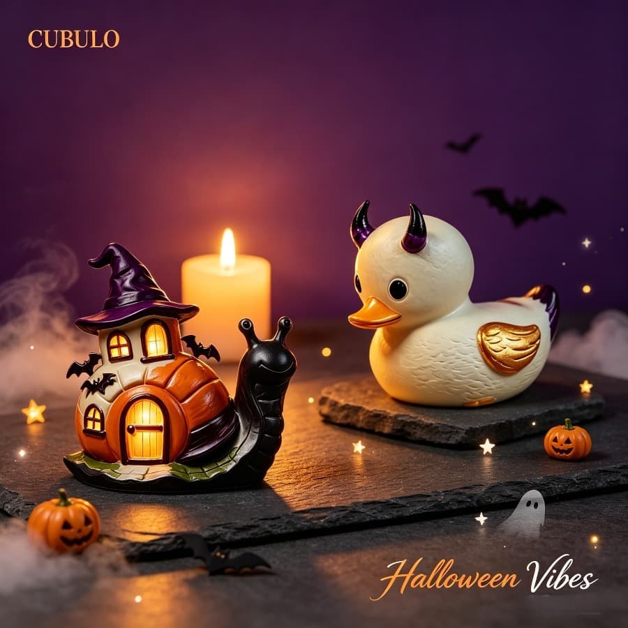Halloween devil duck snail hut two-piece silicone mold set epoxy gypsum resin aromatherapy ornament pouring