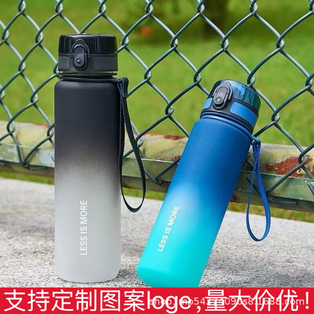 Large-Capacity Outdoor Sports Water Bottle, High-Appearance Gradient Color Pop-Up Cup, Portable Household Direct-Drink Plastic Cup, Wholesale
