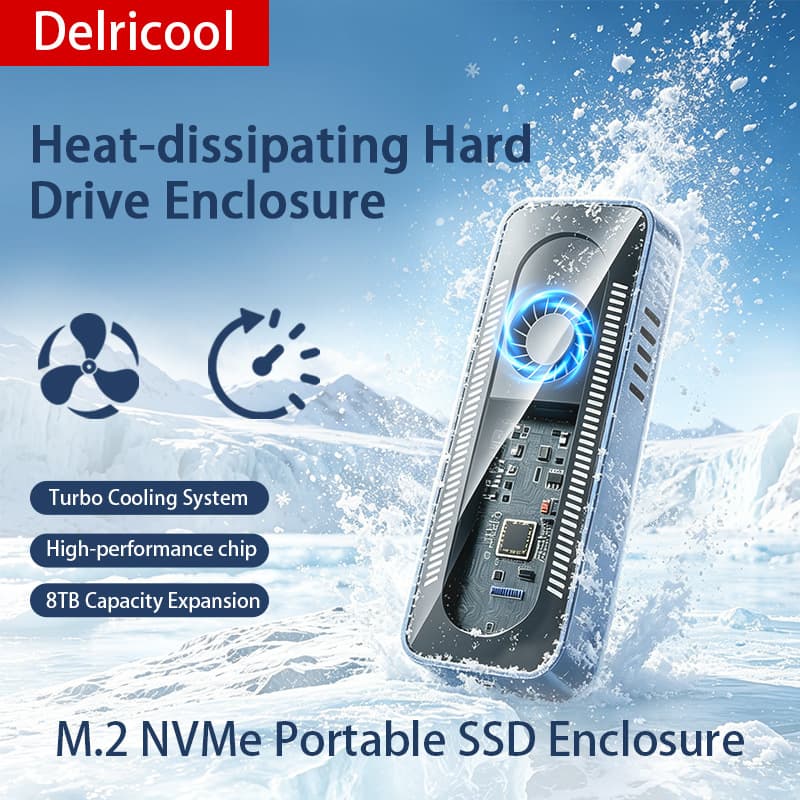 M.2 NVMe External Hard Drive Enclosure USB 3.2 20Gbps Solid State Drive Case