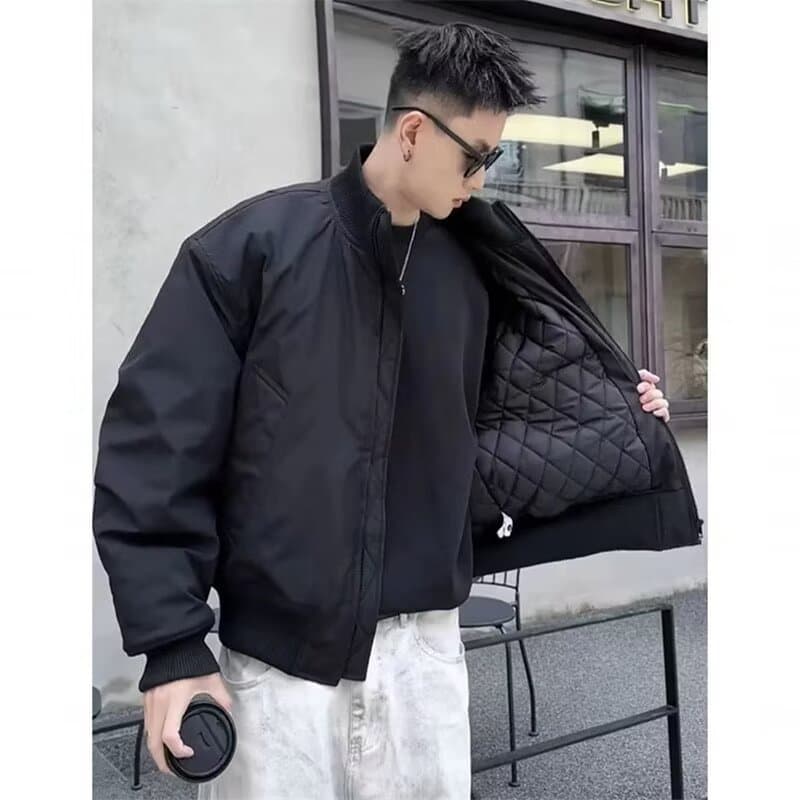 Autumn/Winter Thickened Pilot Jacket Cotton Coat Men's Premium American Style Short Stand Collar Baseball Jacket