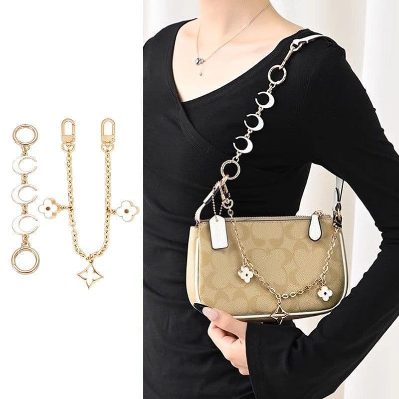 Compatible with COAC Mahjong Bag Shoulder Strap Extension Chain, Underarm Bag Four-Leaf Clover Extension Chain Decorative Chain