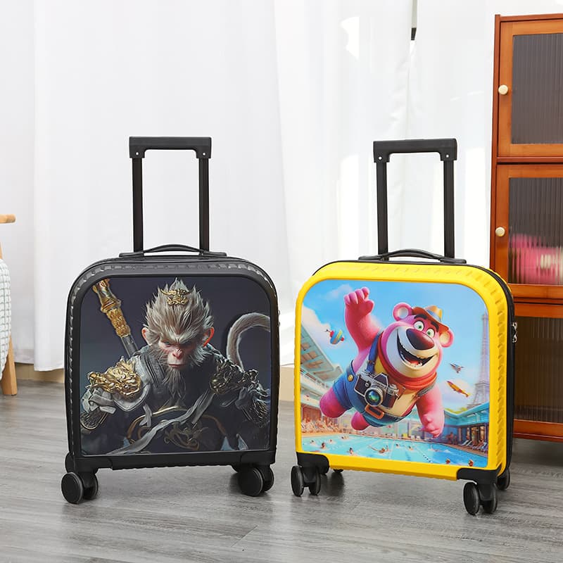 New PP Material Kids Luggage 3D Cartoon Changing Image Kids Trolley 20-inch Kids Password Case Ride-on