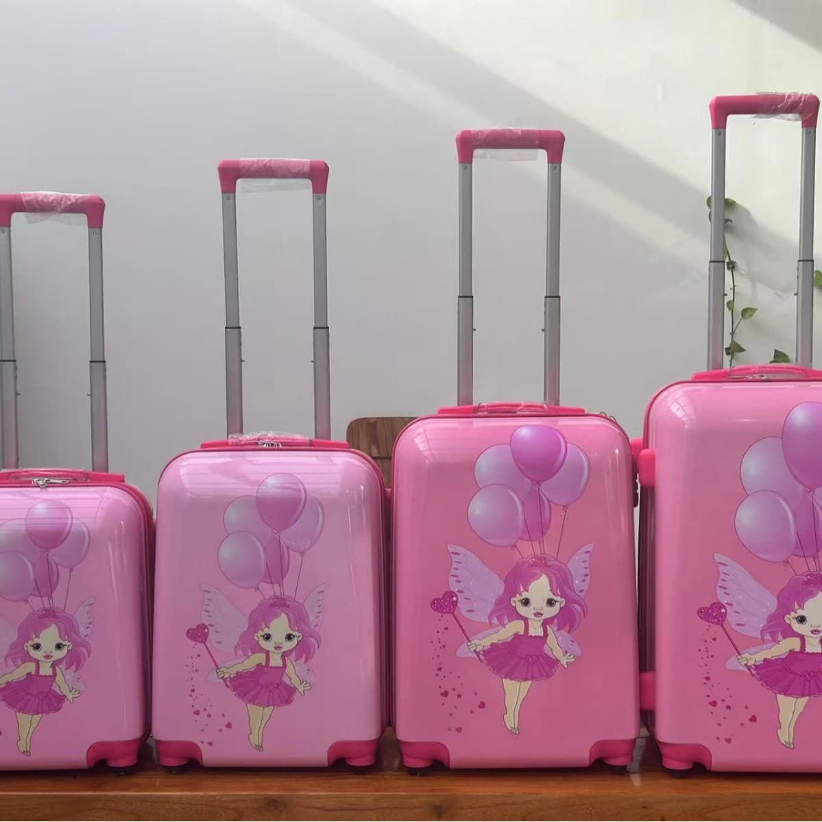 Foreign Trade Cartoon Pattern Unisex Luggage Set of 4 with Universal Wheels and Password Lock, Anime Kids Trolley Bag