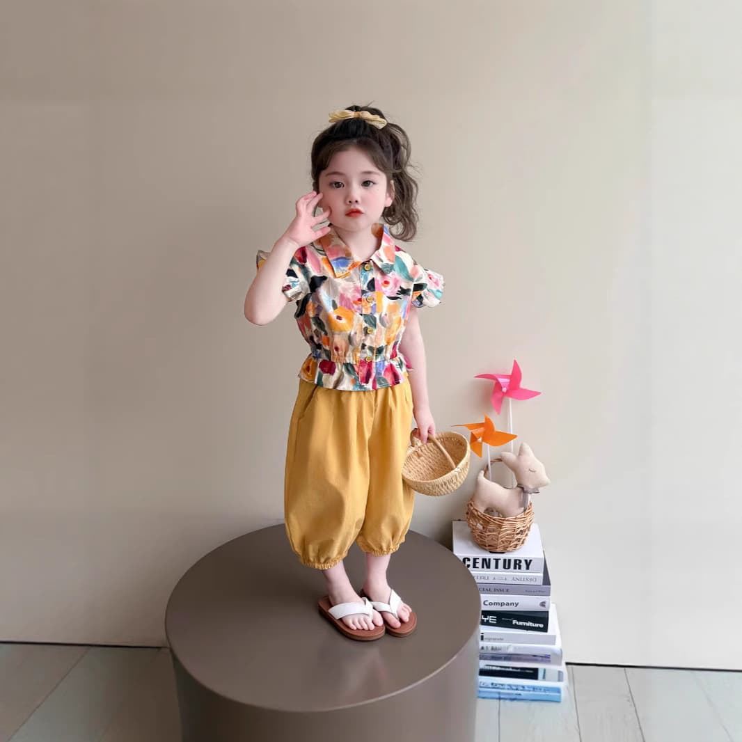 Girls Summer Outfit Set 2025 New Trendy Kids Clothes Baby Girl Beautiful Lightweight Fashionable Childrenswear