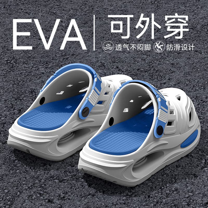 Men's Crocs, Summer Outerwear, 2025 New Trend, Thick Sole, Wear-resistant, Non-slip, Odor-resistant, Two-way Wear Men's Sandals