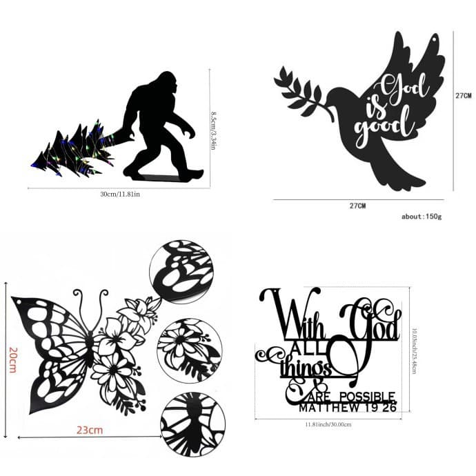 Wholesale of spot metal home wall decorations, silhouette hollow wall hangings, artistic decorations, creative indoor and outdoor crafts.