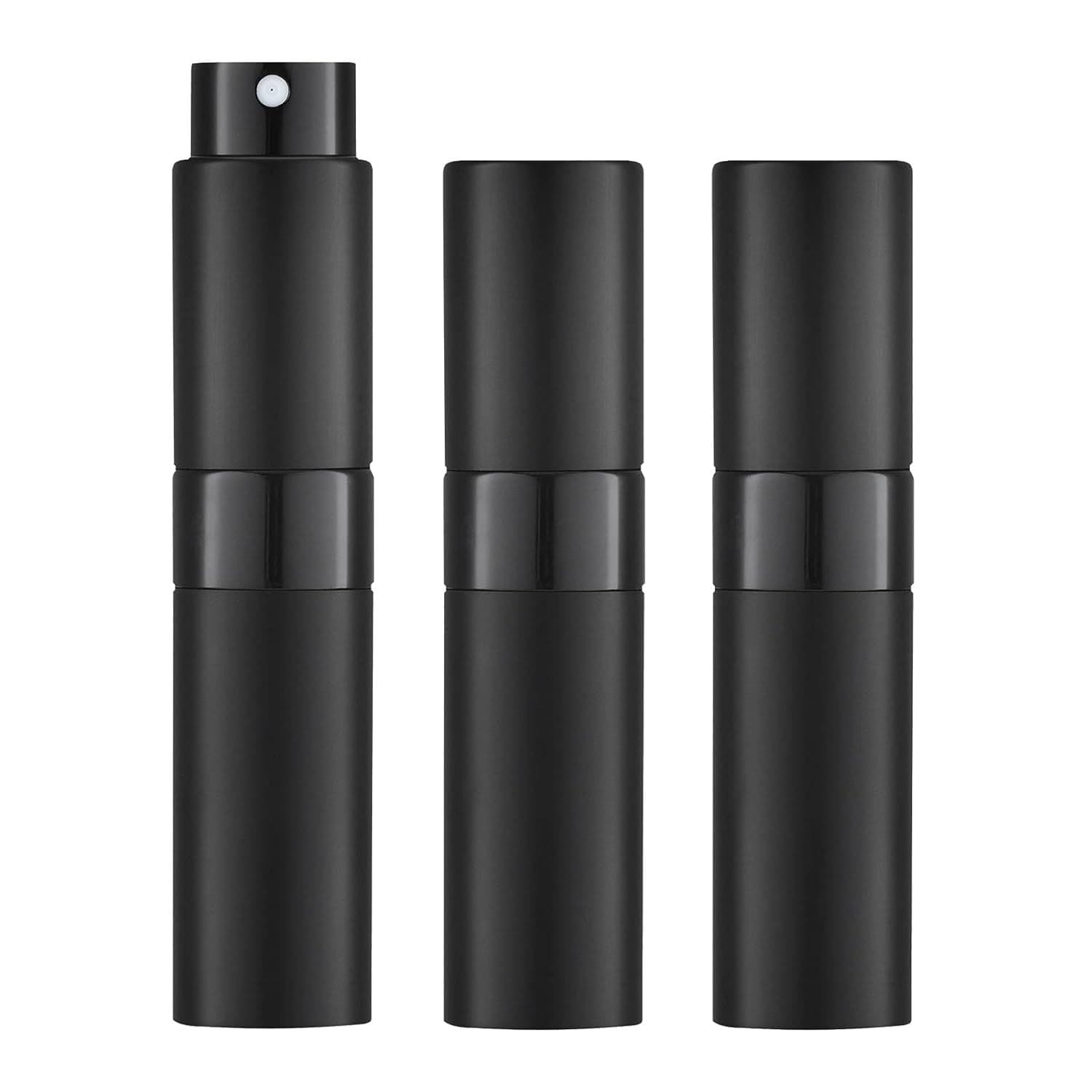Cross-border 8ml Rotating Perfume Refillable Bottle, Portable Aluminum Perfume Spray Bottle, Travel Refillable Bottle