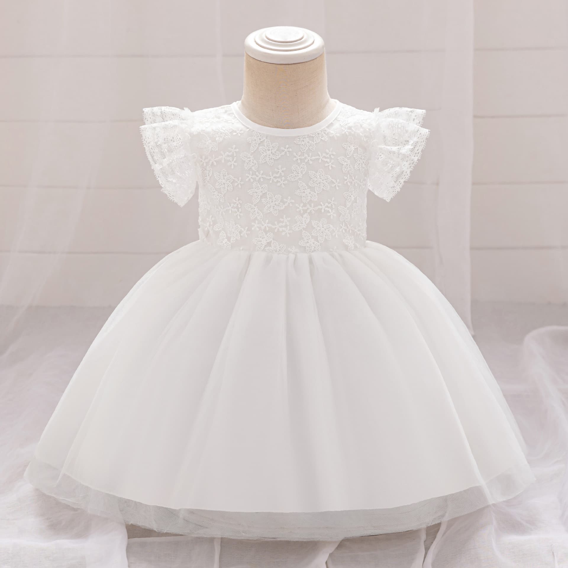 Princess Style Soft Tulle Baby Girl Dress European And American Style Birthday Cake Full Moon Celebration Children's Dress