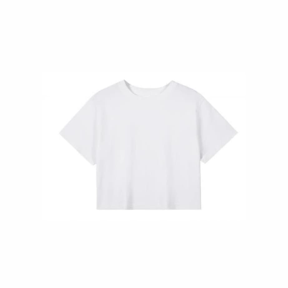 200g Cropped Short-Sleeve T-Shirt for Women Casual Versatile Spring Summer New Minimalist Regular-Shoulder Pure Cotton In Stock Dropshipping