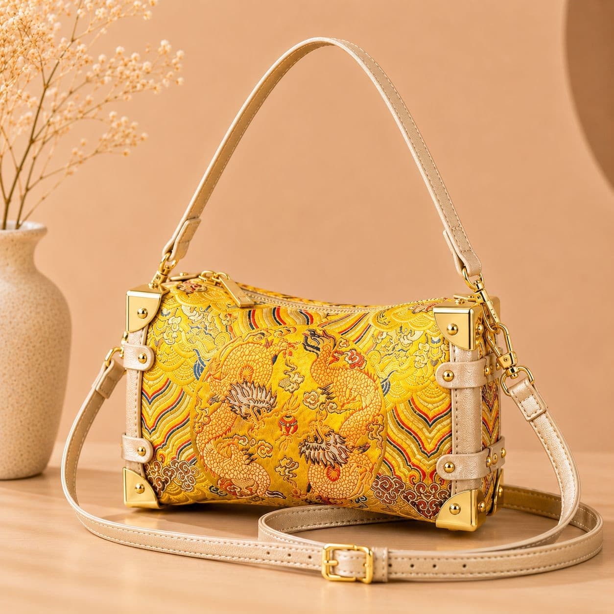[Soft Box] Intangible Cultural Heritage New Chinese Style Light Luxury Women's Single Shoulder Crossbody Fashion Flap Handbag Chinese Style Bag