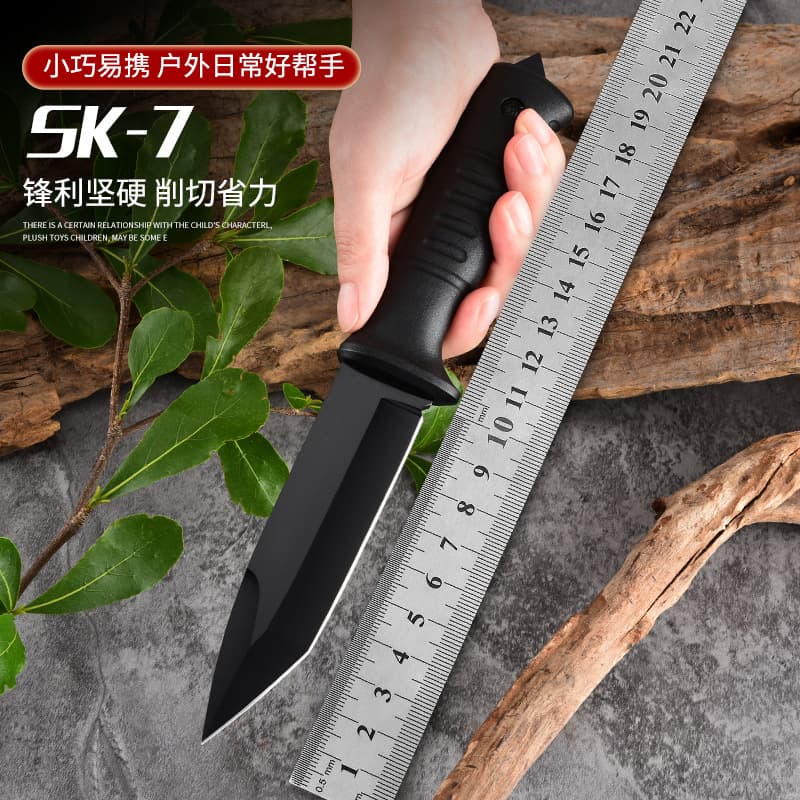 Outdoor Sharp Straight Knife Tool Car Defense Fruit Knife Multi-Functional Convenient High Hardness Sharp Small Knife Fishing