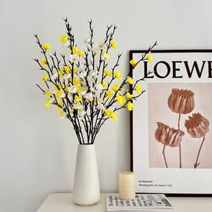 Best-Selling for Cross-Border 55CM Single Branch White Plum Blossom Mini Wax Plum Artificial Flower Chinese Style Home Decoration Arrangement