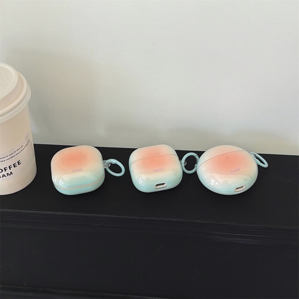 Mint Green to Orange Gradient Samsung Earphone Case for Samsung Buds FE Simple Protective Case Buds4 Pro