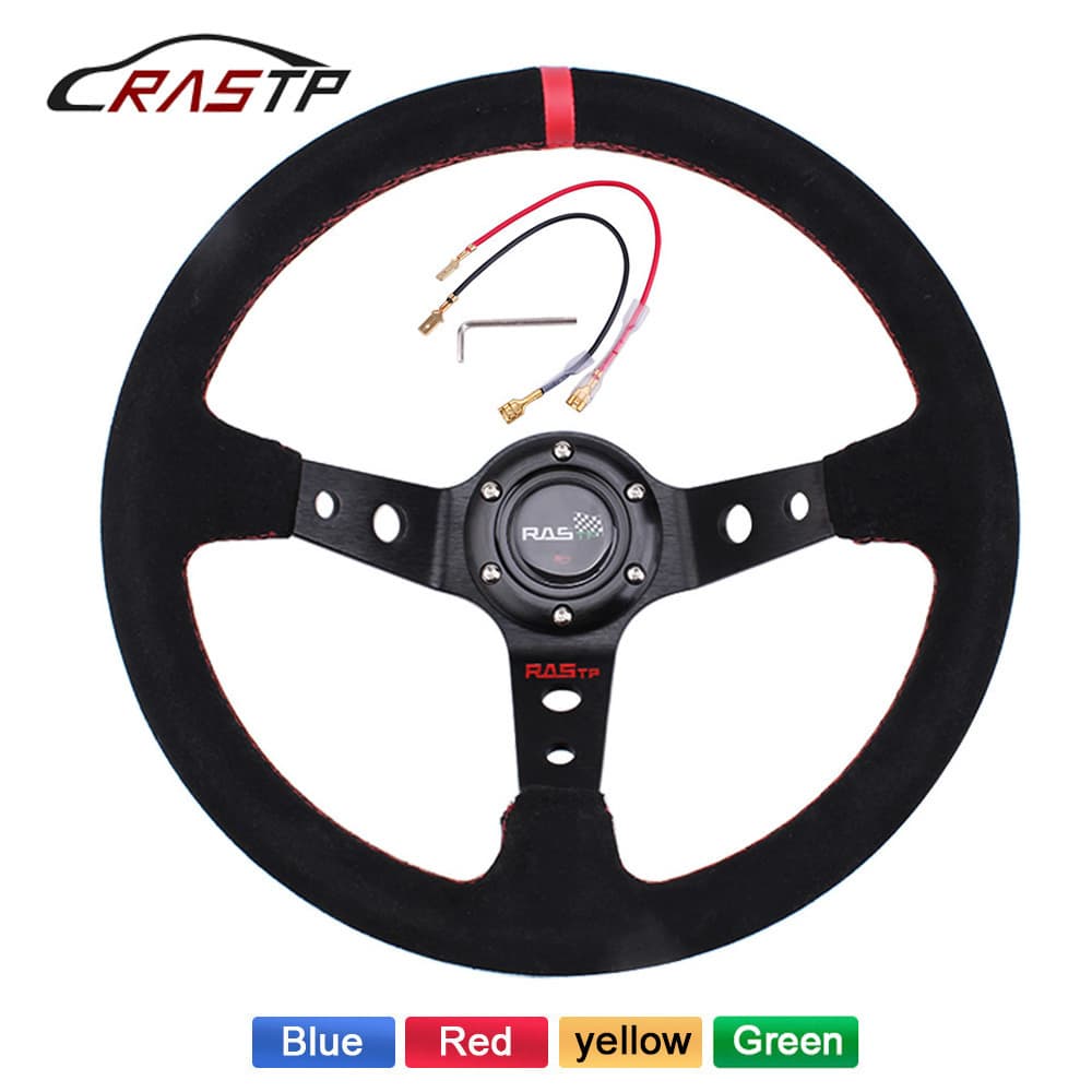 Cross-border Car Modification Accessories Racing Steering Wheel Suede Competition Steering Wheel 14-inch 35cm