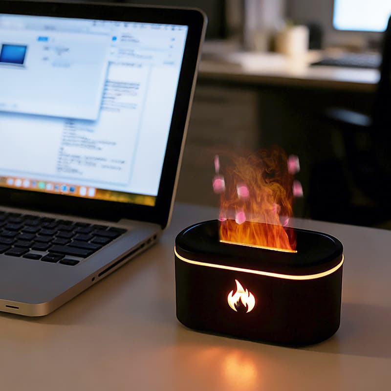 2026 humidifier small mini desktop air humidifier cross-border foreign trade usb simulation flame humidifier