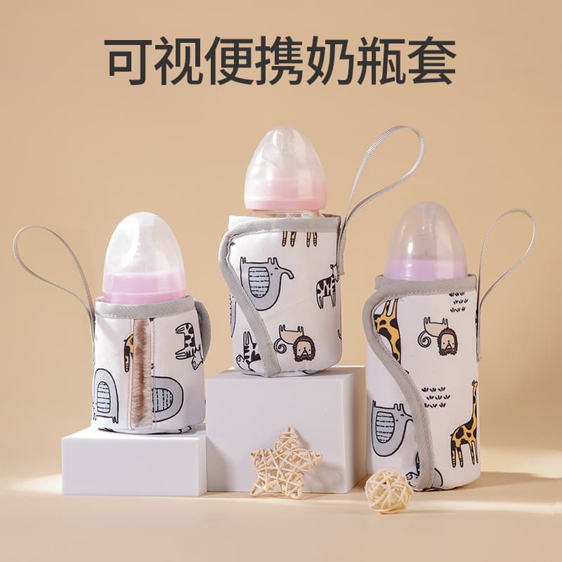 New type of bottle insulation cover with visual window, universal bottle anti-fall protective cover, portable water bottle insulation bag