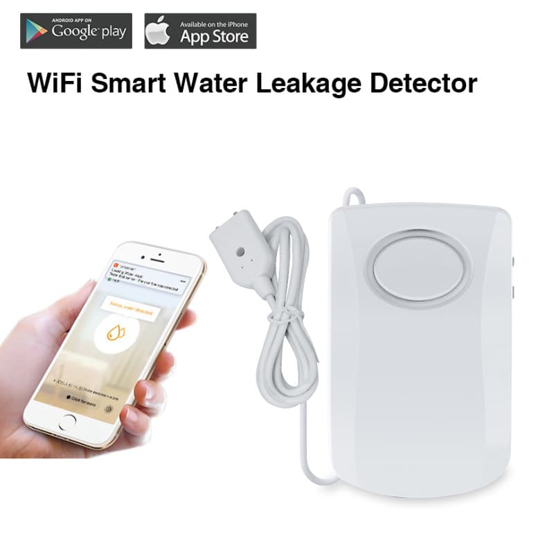 Smart Home WiFi Water Leak Detector, Warehouse Air Conditioning Water Full Alarm, Remote Leak Notification