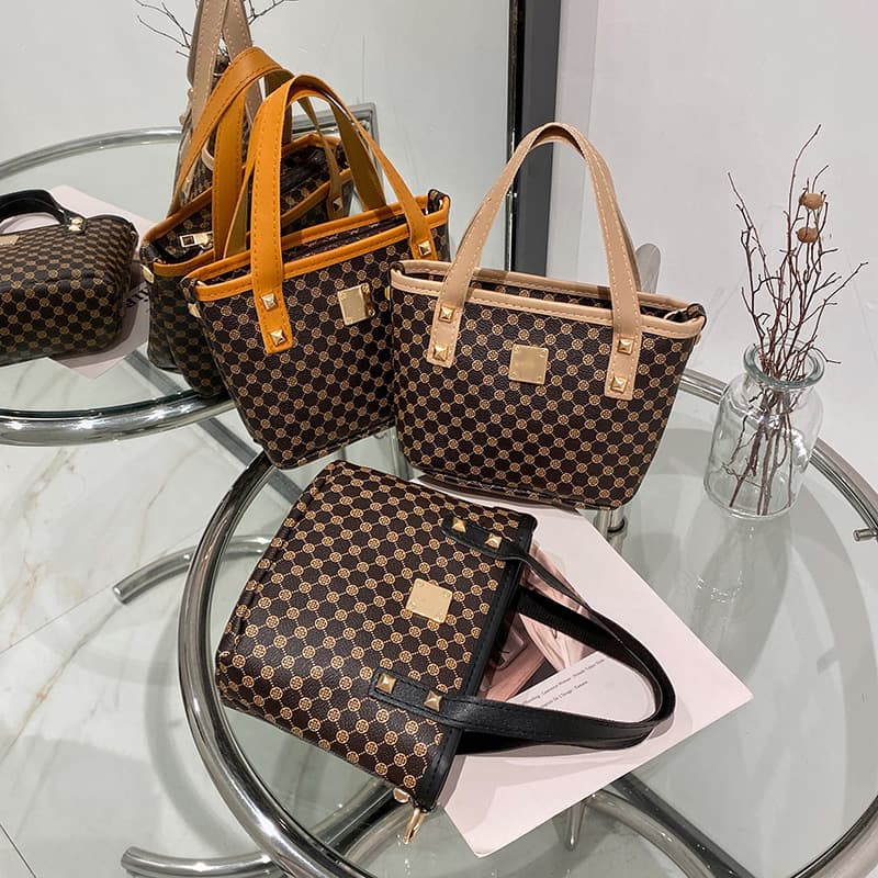Floral Material Basket Bag 2022 Women Handbag Vintage Shoulder Bag Printed Handbag Fashion Bucket Bag