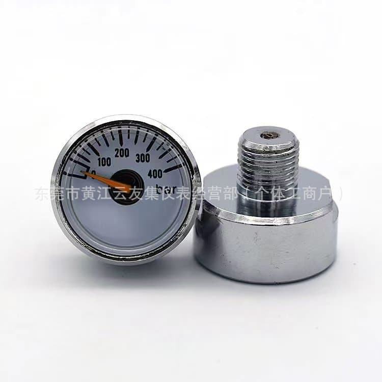 25MM Chrome-Plated Diving Pressure Gauge Pneumatic Constant Pressure Instrument Thread Specification M10x1.0