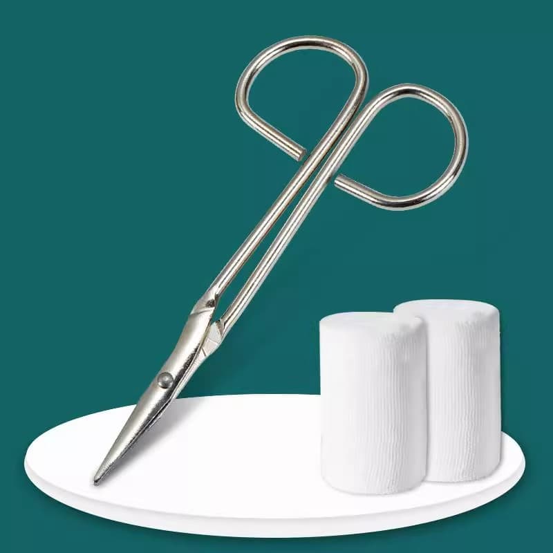 Stainless steel bandage scissors, gauze scissors, household bulk survival first aid kit accessories, small metal scissors factory wholesale